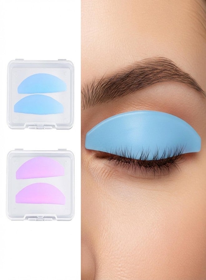 KFHENSOMR 4Pcs Lash Lift Shields Flat Korean Lash Lift Pads Super Sticky Glueless For NO.1 Perm Soften Lashes Lifting Rods For Salon Usage Flatter Rods Eyelash Perm Tools For Perming Lashes Thoroughly Pink Blue - Image 1
